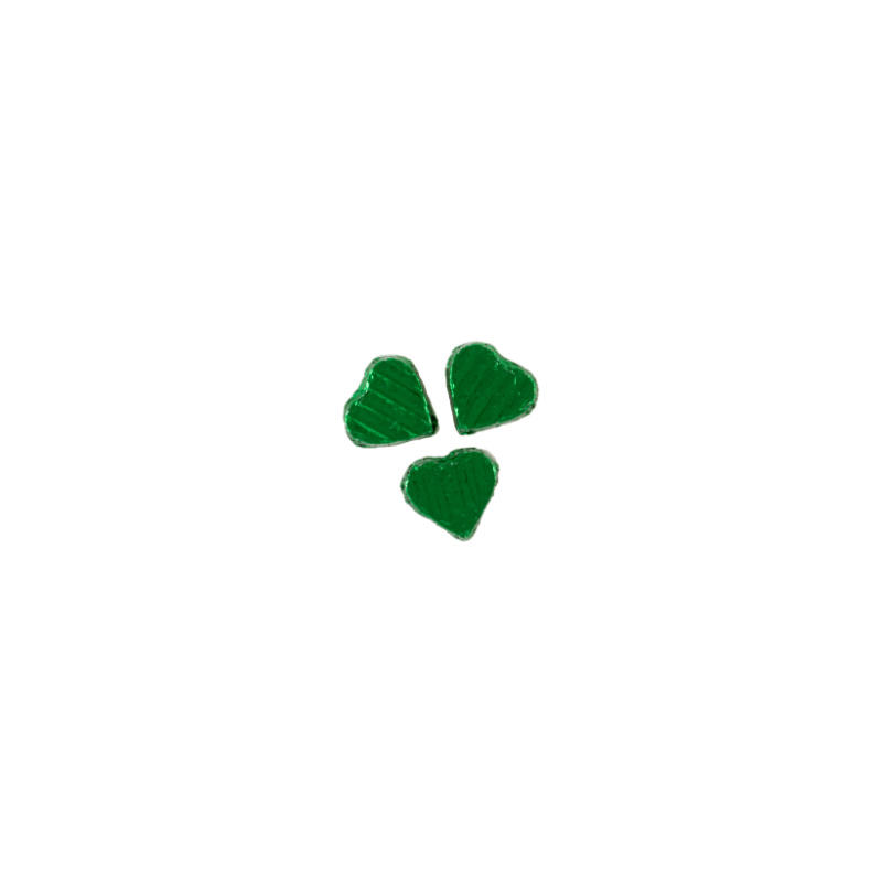 Chocolate heart filled with fir green