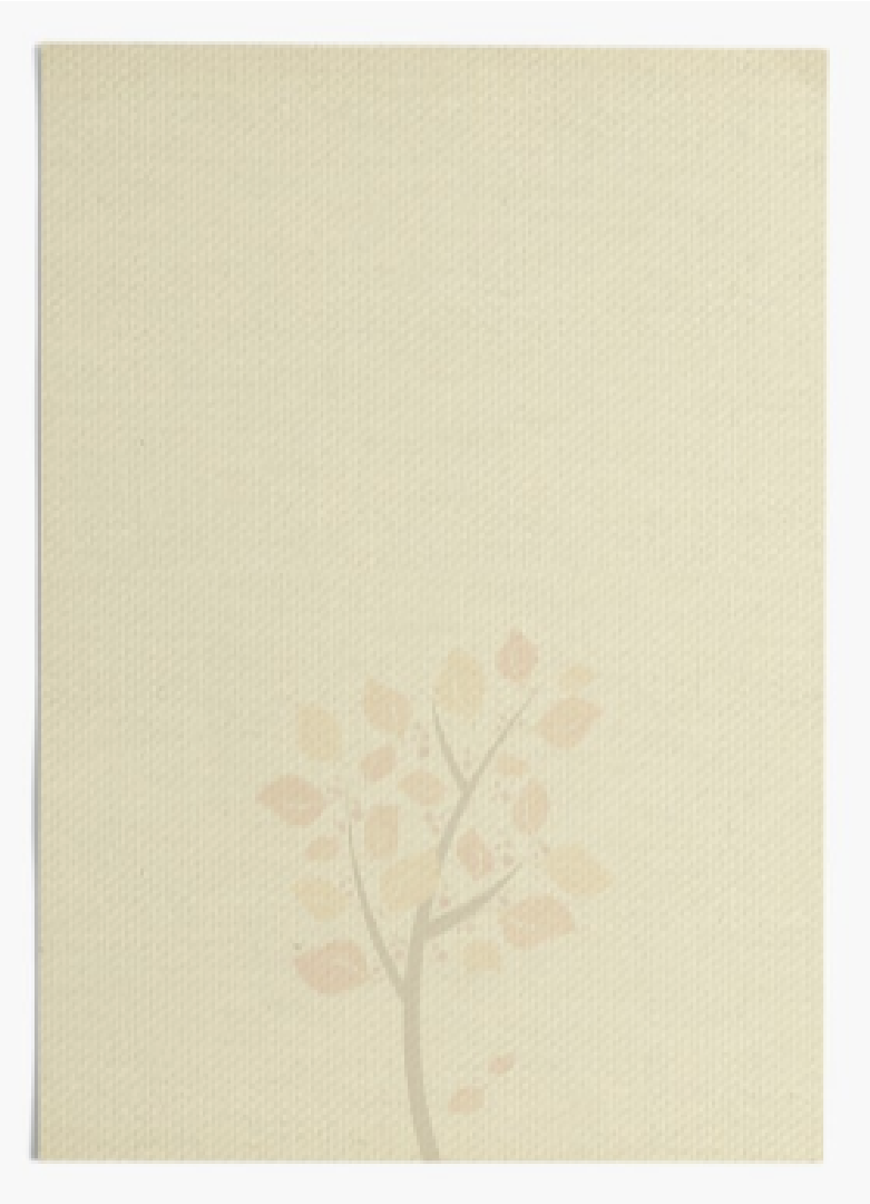 A4 Blatt Vorlage für Grusstext Beige mit Bäumchen