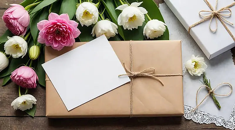 Geschenk mit personalisierter Grußkarte