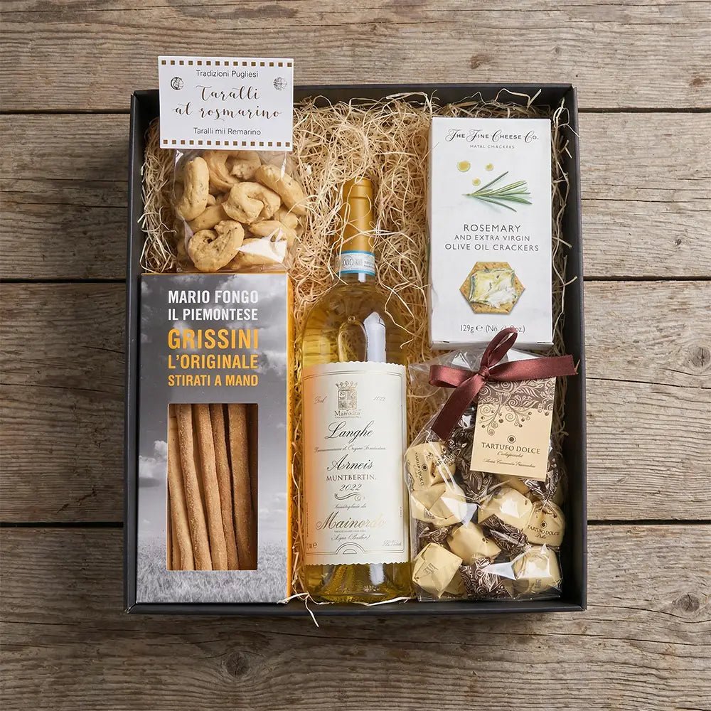 Aperitivo Geschenkbox mit Arneis Weisswein & italienischen Spezialitäten - Themengeschenk > Weihnachten - Vicolo