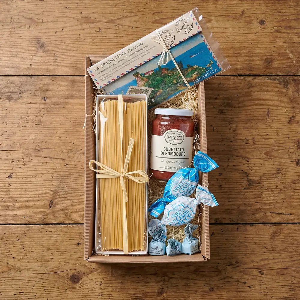 Italienische Geschenkbox mit Pasta & Sugo – Delikatessen Geschenkset - Geschenkkorb - Vicolo