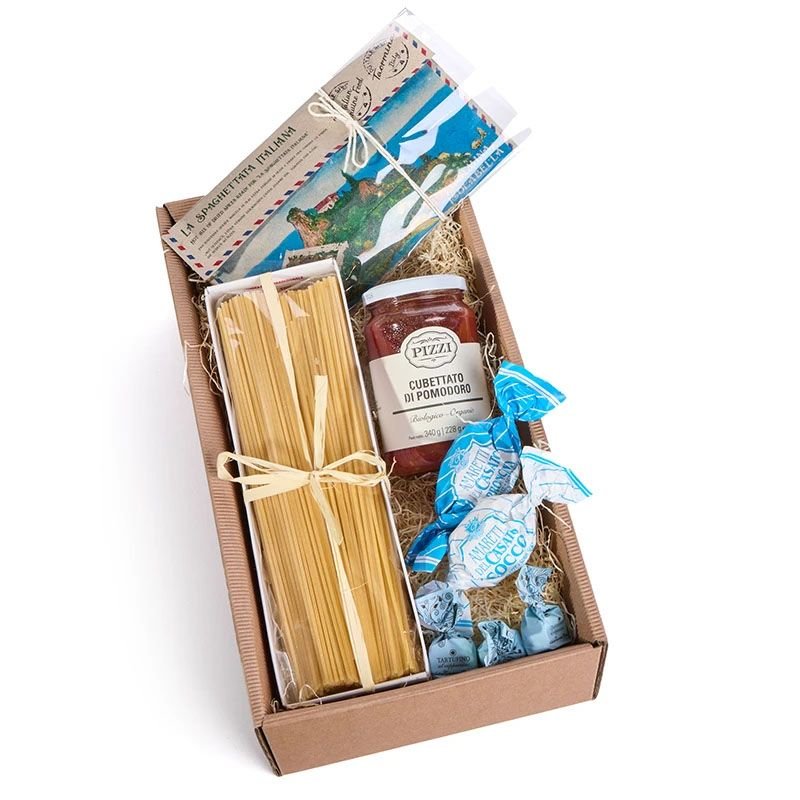 Italienische Geschenkbox mit Pasta & Sugo – Delikatessen Geschenkset - Geschenkkorb - Vicolo