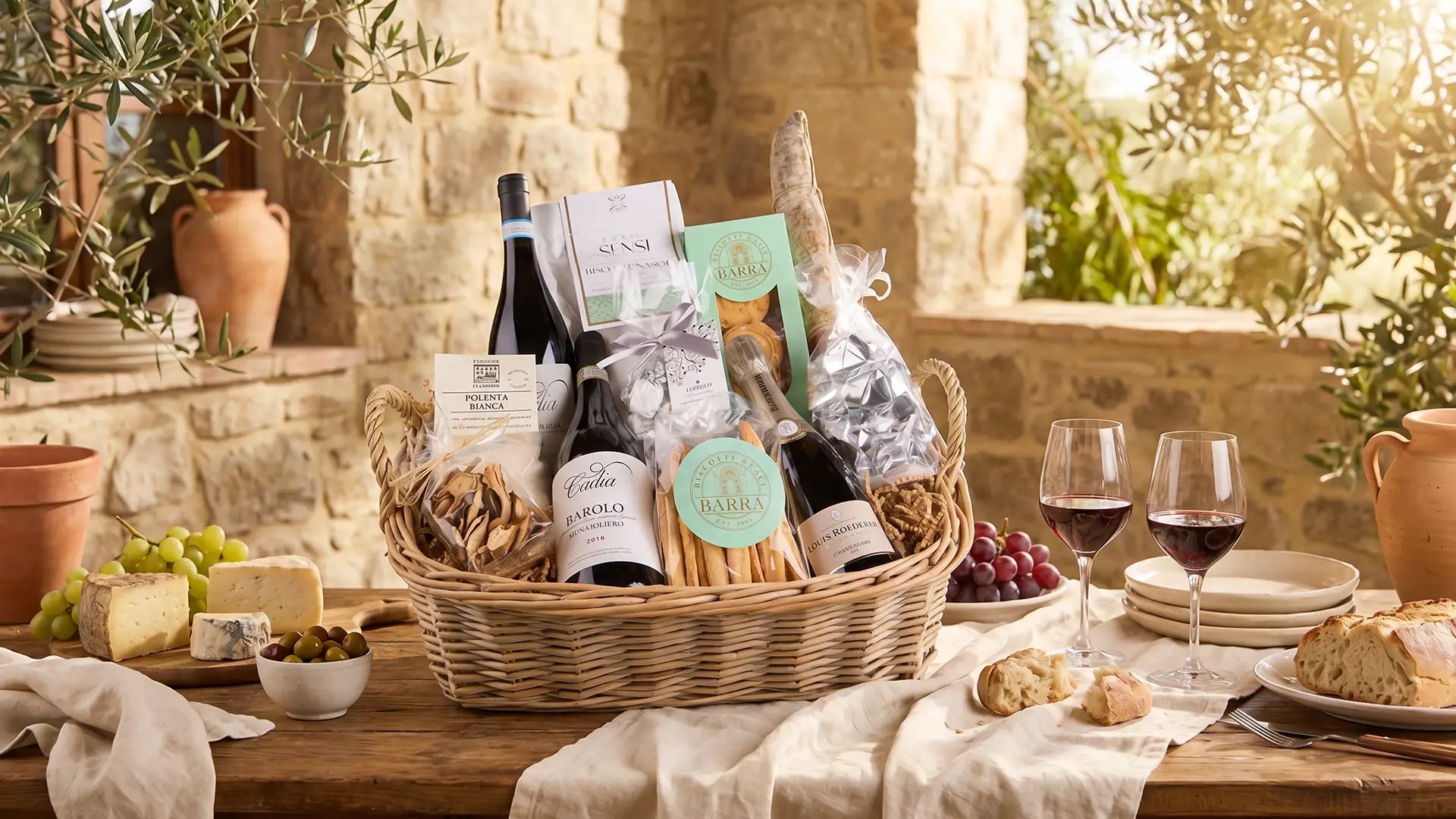 Handverlesener Geschenkkorb zur Hochzeit - Vicolo
