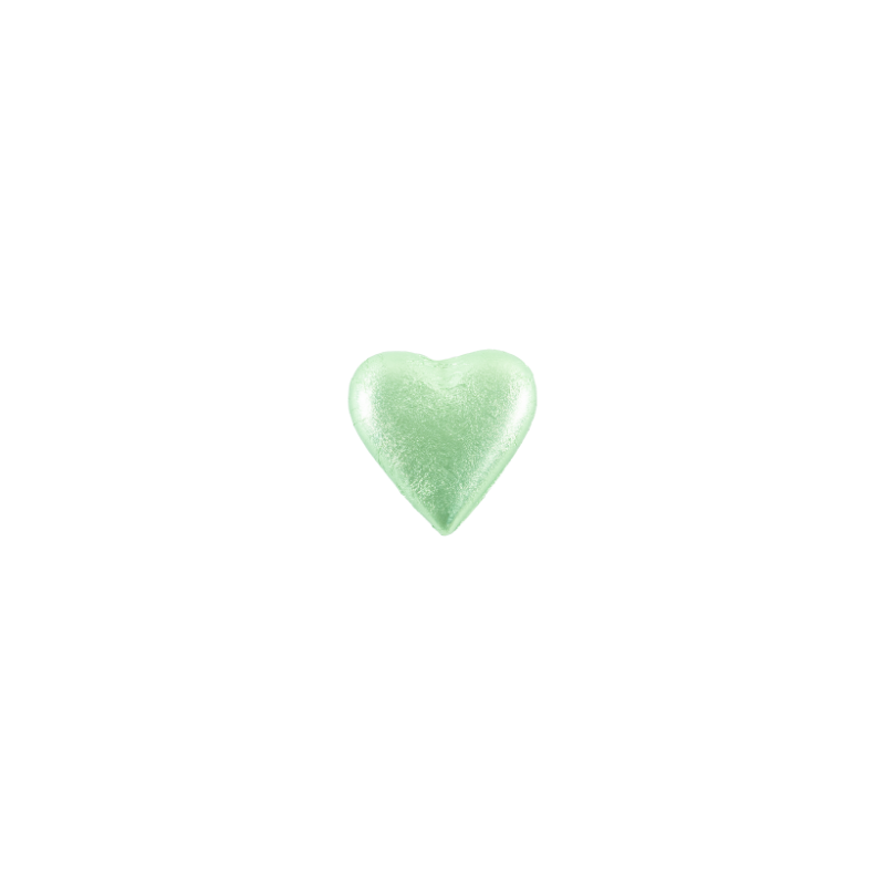Chocolate heart, lime green
