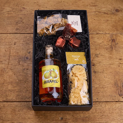 Biramel - Birnenlikör &amp; Schweizer Apéro-Snacks