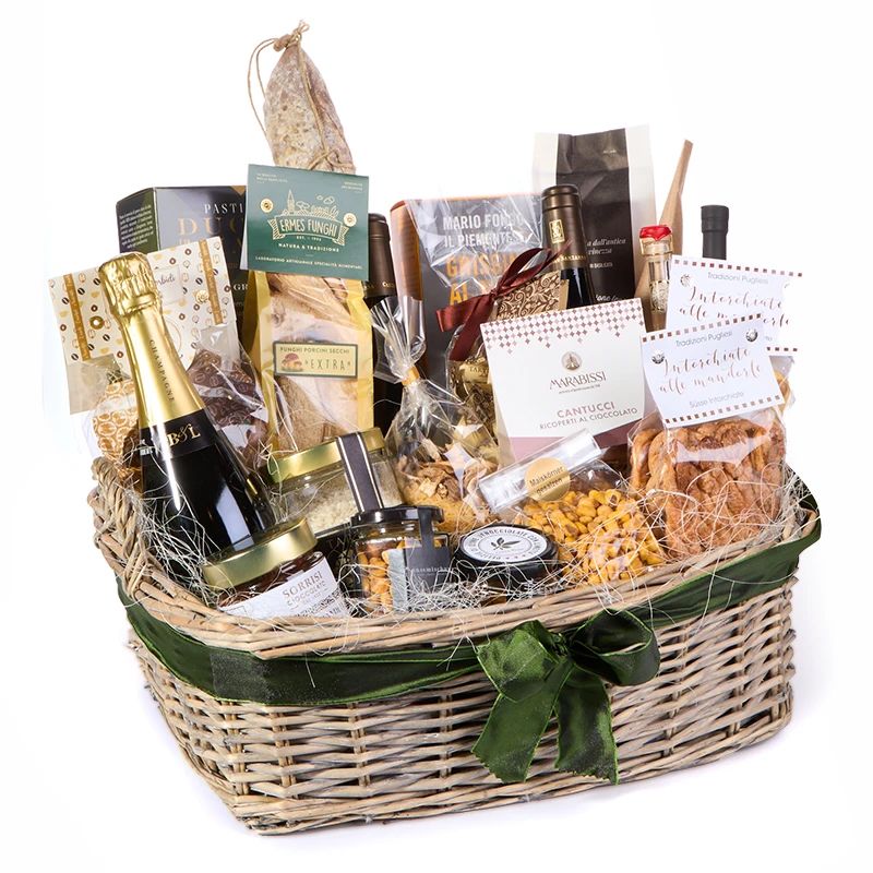 Premium Geschenkkorb Italien mit Prosecco, Gebäck, Pasta und Feinkost Spezialitäten