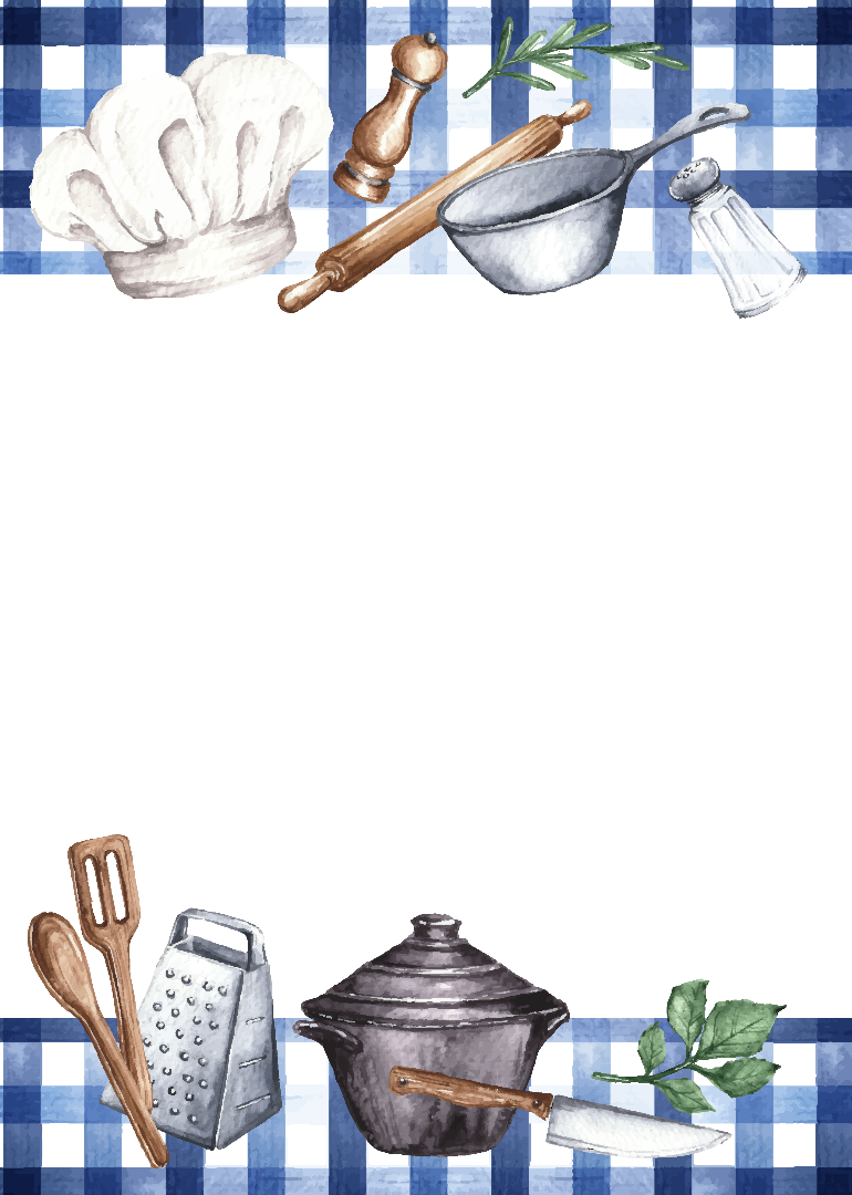 A4 Blatt Vorlage für Grusstext Küche