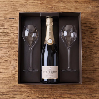 Geschenkkorb - Louis Roederer mit Champagnerglas