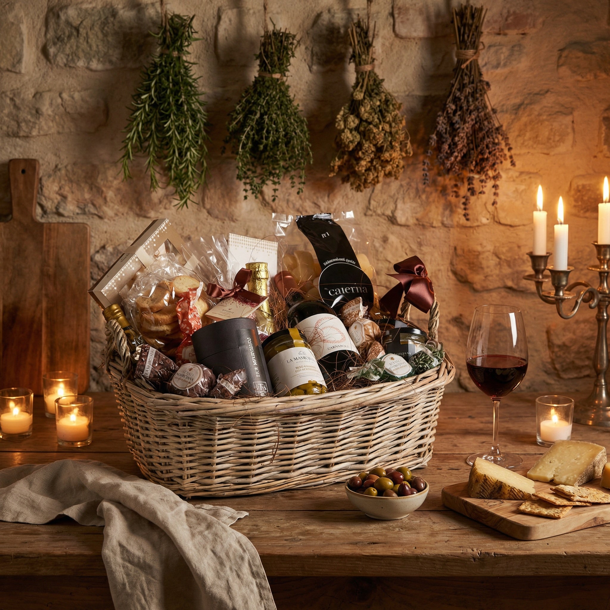 Vicolo Geschenkkorb mit Wein und Delikatessen