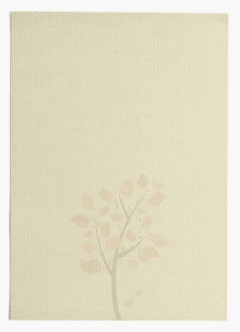 A4 Blatt Vorlage für Grusstext Beige mit Bäumchen - Grusskarte > A4 Karte für Grusstext - Vicolo