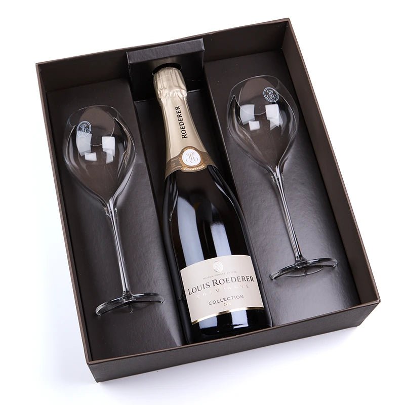 Geschenkkorb - Louis Roederer mit Champagnerglas - Geschenkkorb - Vicolo