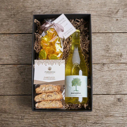 Italienische Geschenkbox mit Limoncello Spritz &amp; Cantucci – Genuss Geschenk für Feinschmecker - Geschenkkorb - Vicolo