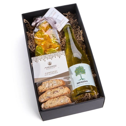 Italienische Geschenkbox mit Limoncello Spritz &amp; Cantucci – Genuss Geschenk für Feinschmecker - Geschenkkorb - Vicolo