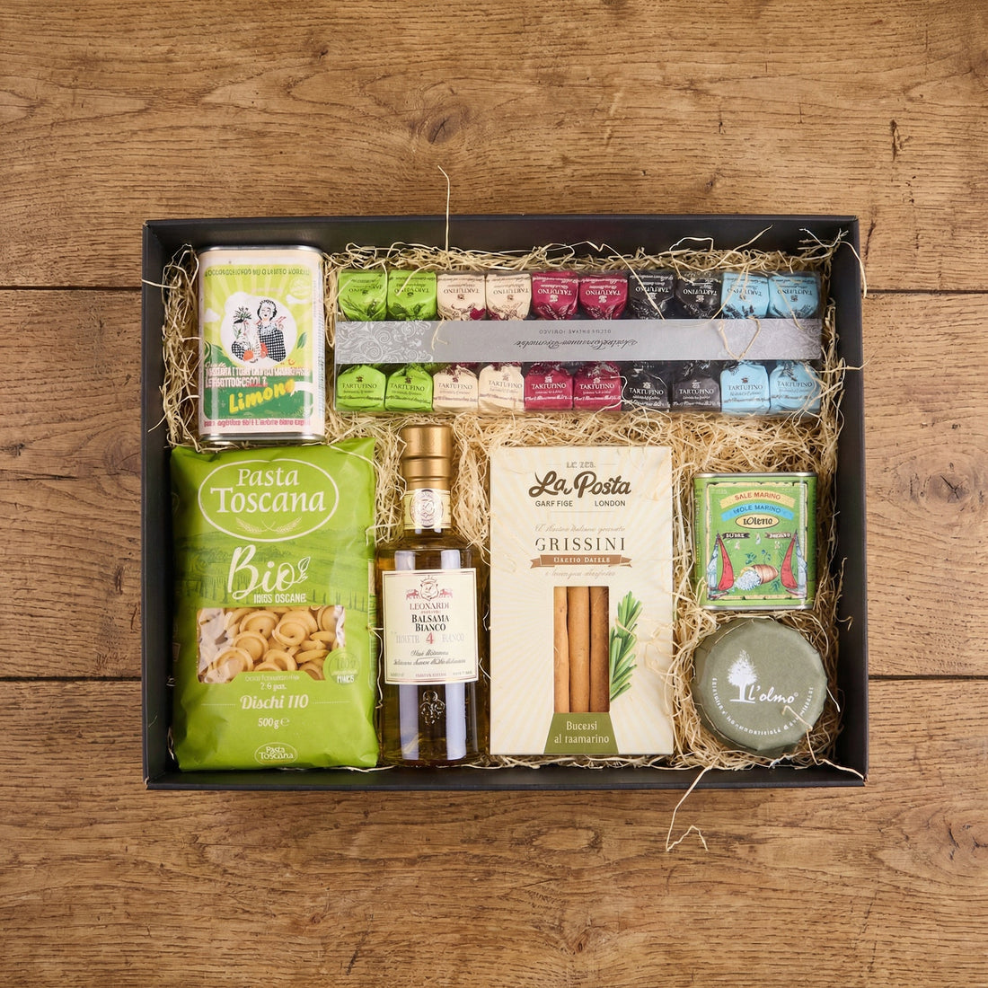 Italienische Gourmet Geschenkbox mit Pasta, Antipasti &amp; Feinkost - Geschenkkorb - Vicolo