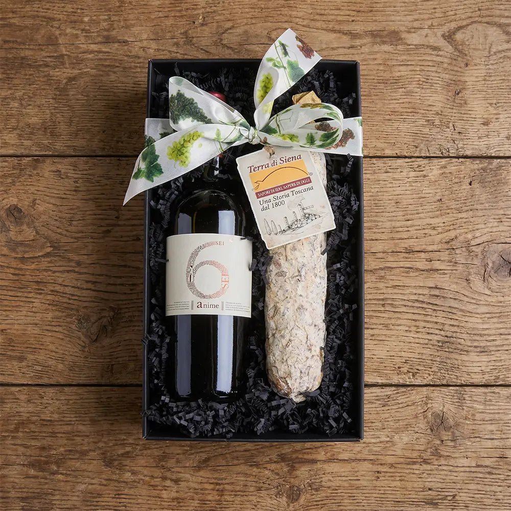 Italienische Wein Geschenkbox mit Rotwein aus Apulien - Geschenkkorb - Vicolo