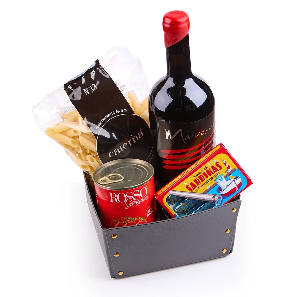 Italienischer Geschenkkorb mit Pasta, Rotwein und Feinkost - Geschenkkorb - Vicolo