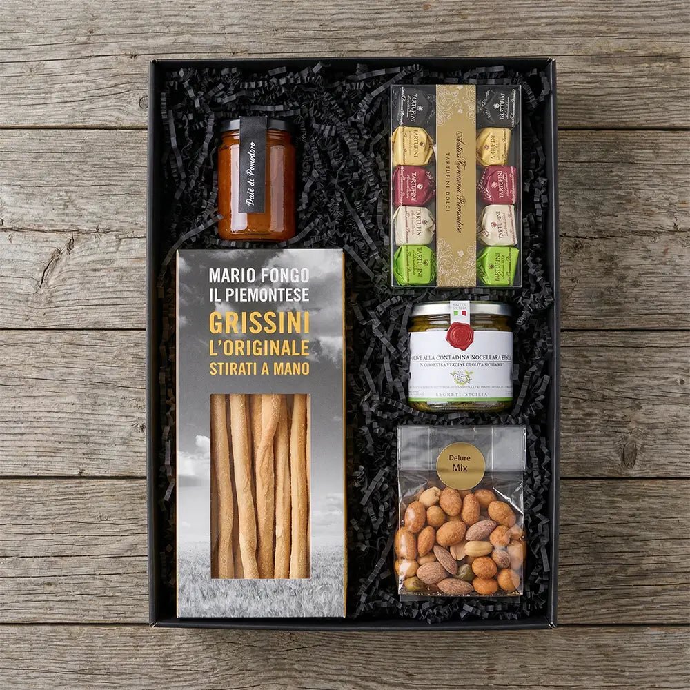 Kleines Jubiläum – Feinkost Geschenkbox - italienischen Spezialitäten - Geschenkkorb - Vicolo
