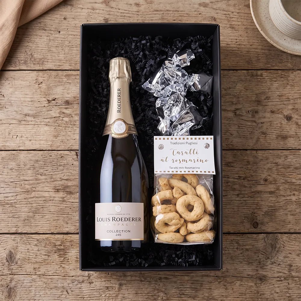 Louis Roederer Geschenkkorb – Champagner mit Taralli &amp; Feingebäck - Geschenkkorb - Vicolo