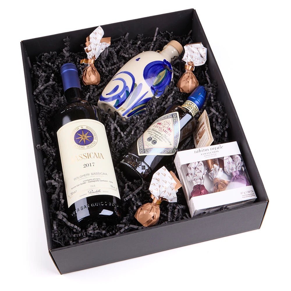Luxus Wein Geschenkset – Sassicaia Edition - Geschenkkorb - Vicolo