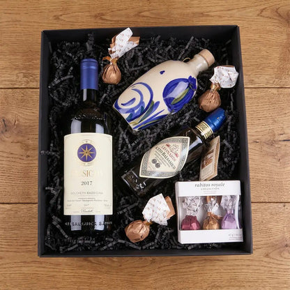 Luxus Wein Geschenkset – Sassicaia Edition - Geschenkkorb - Vicolo