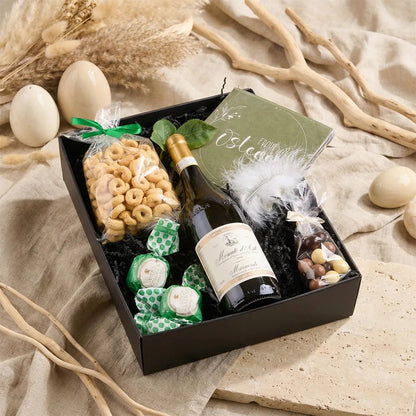 OstergescheGeschenkboxnk mit Moscato Wein – Italienische Feinkost - Geschenkkorb - Vicolo
