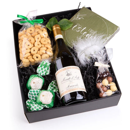 OstergescheGeschenkboxnk mit Moscato Wein – Italienische Feinkost - Geschenkkorb - Vicolo