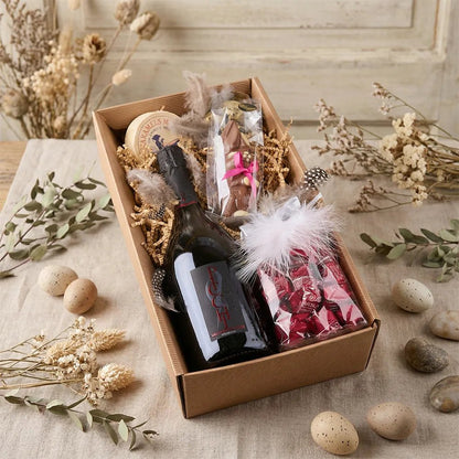 Ostergeschenk mit Prosecco – Feinkost Geschenkbox mit Schokolade - Geschenkkorb - Vicolo