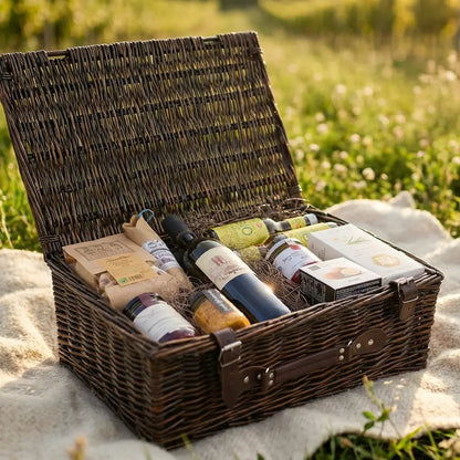 Picknickkorb mit Weinauswahl - Geschenkkorb - Vicolo