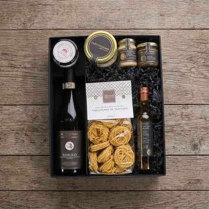 Premium Geschenkbox mit Barolo &amp; Trüffel – Exklusive Delikatessen Geschenkset - Geschenkkorb - Vicolo