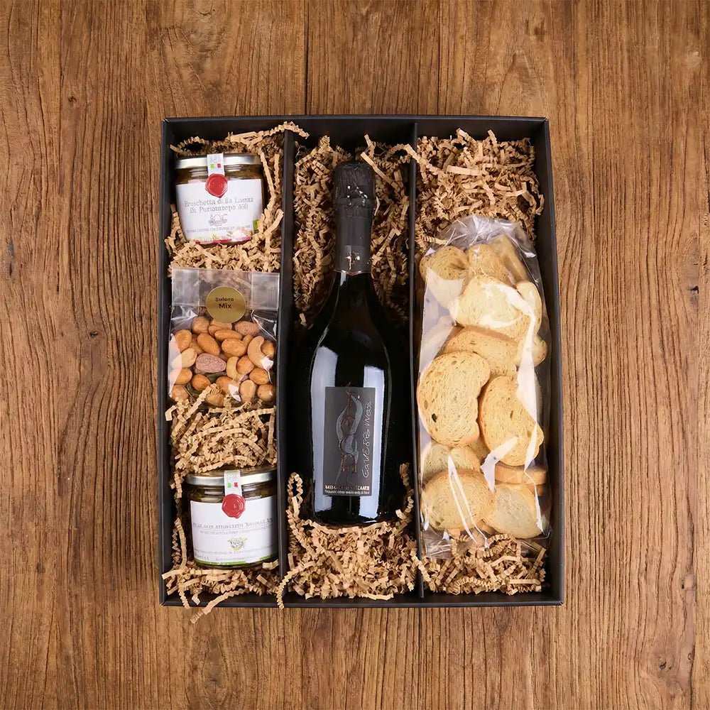 Prosecco Gourmet Geschenkbox mit Antipasti - Geschenkkorb - Vicolo