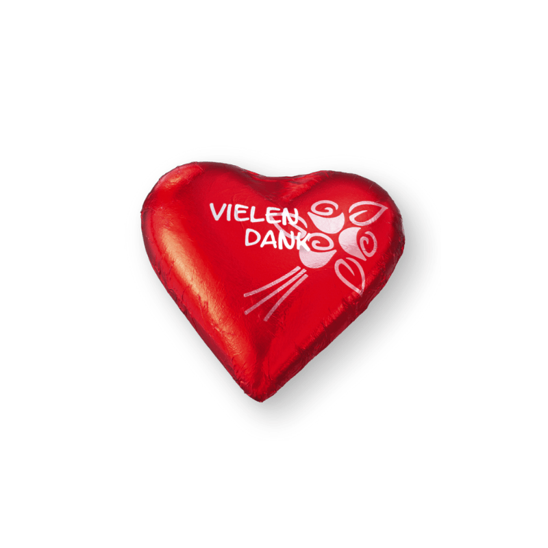 Schokoladen Herz "Vielen Dank" - Schokolade > Schokoladen Herzen - Vicolo