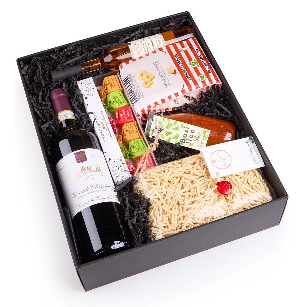 Weingeschenk - Toscana mit Pasta - Geschenkkorb - Vicolo